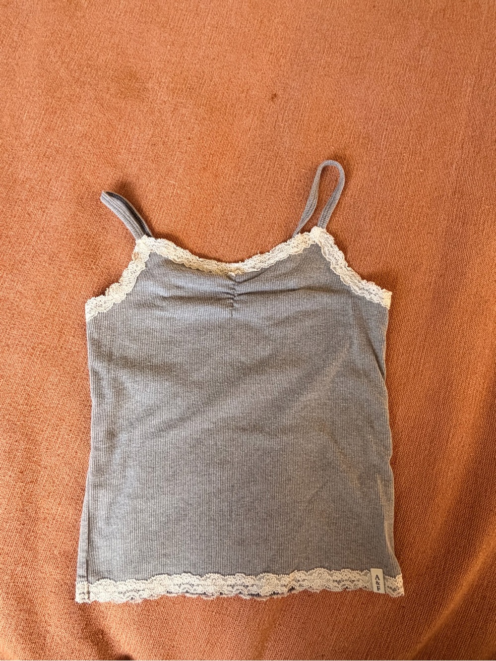 abercrombie kids Grey Camisole with Cream Lace Trim
